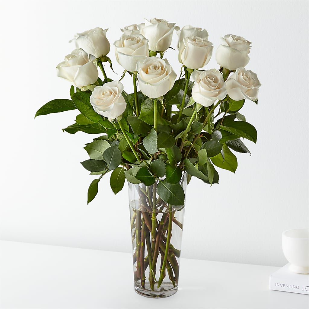 Long Stem White Rose Bouquet – Fairy Queen Floral, Madera CA