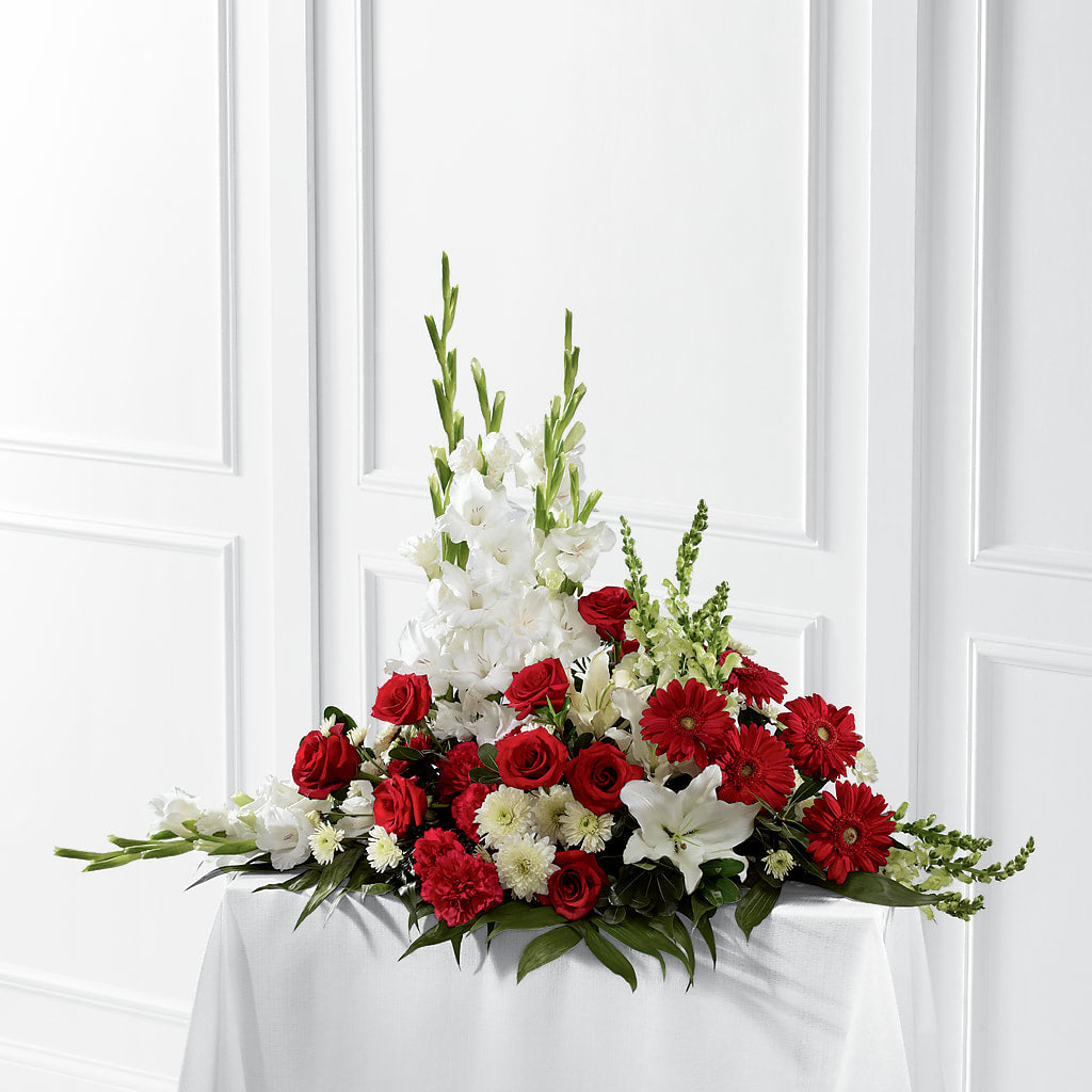 Crimson & White Arrangement – Fairy Queen Floral, Madera CA