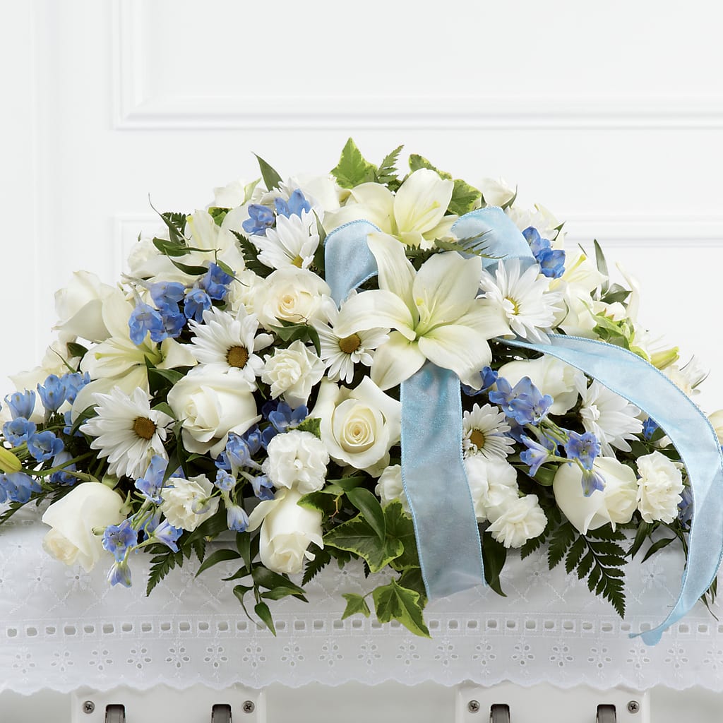 Tender Treasure Casket Spray – Fairy Queen Floral, Madera CA