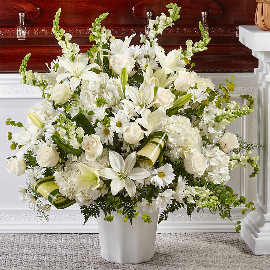 Thoughts of Tranquility Floor Basket – Fairy Queen Floral, Madera CA
