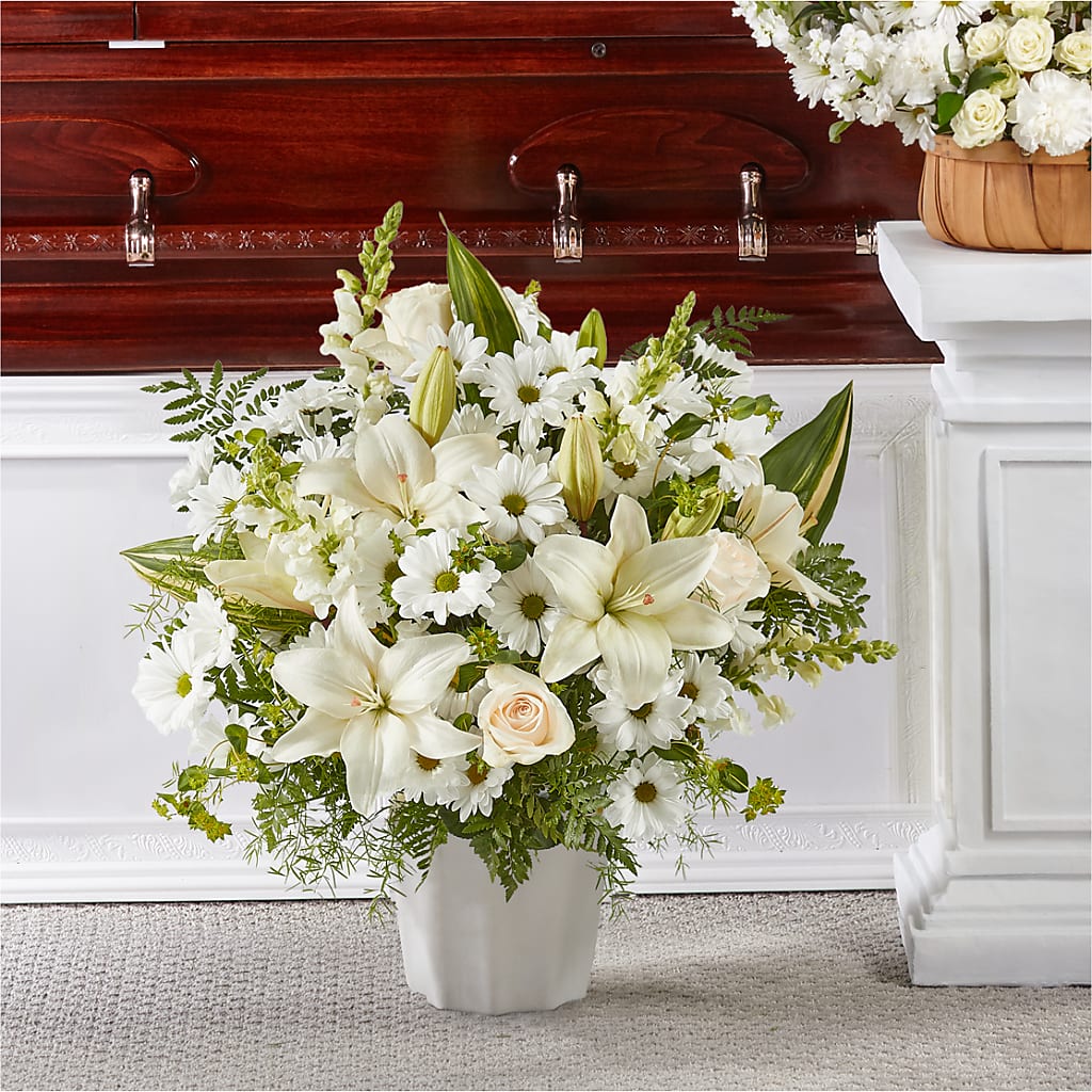 Thoughts of Tranquility Floor Basket – Fairy Queen Floral, Madera CA