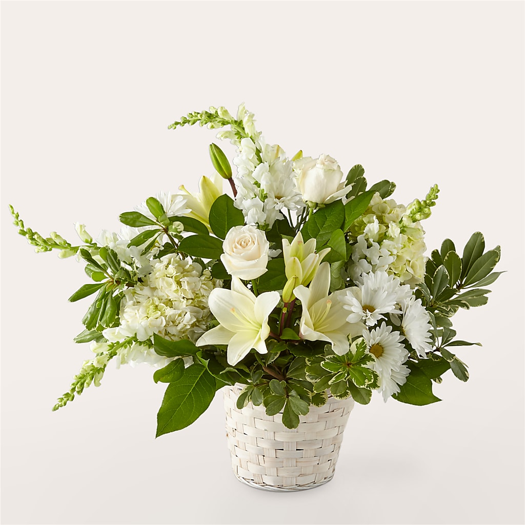 Ivory Elegance Floral Basket – Fairy Queen Floral, Madera CA