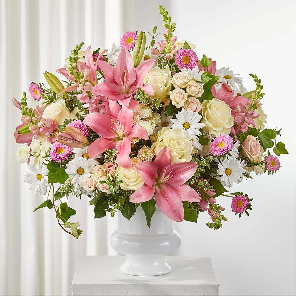 Empathetic Blooms Urn Arrangement – Fairy Queen Floral, Madera CA