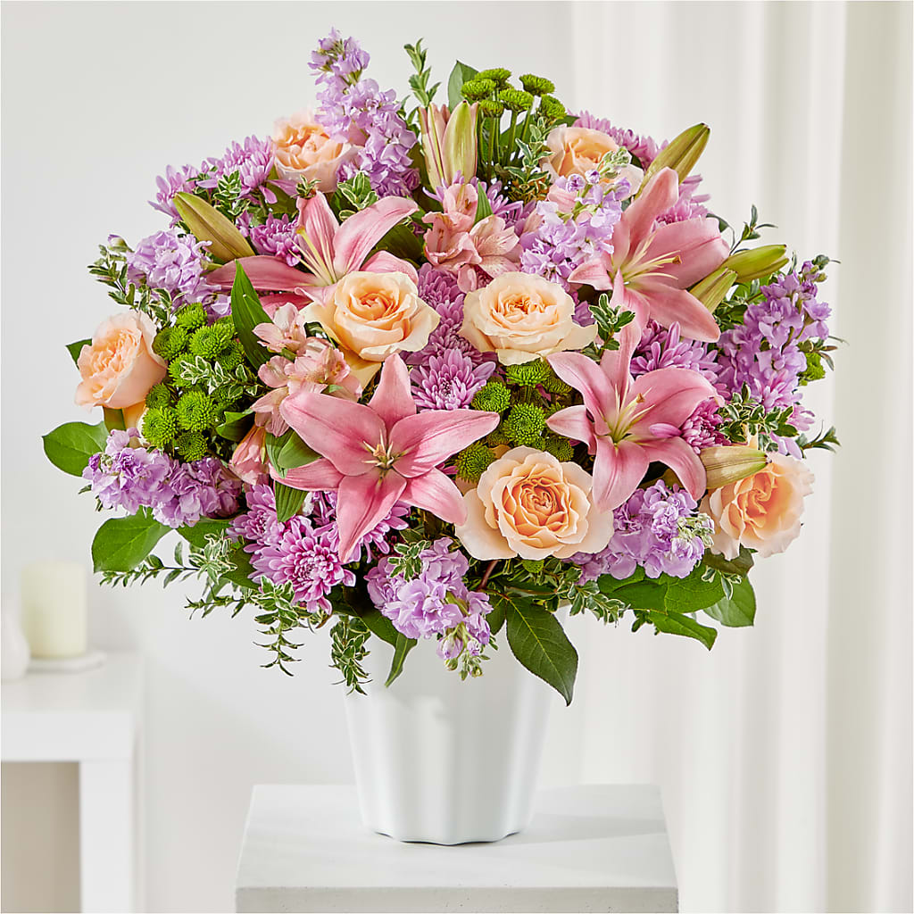 Supportive Embrace Tabletop Basket – Fairy Queen Floral, Madera CA