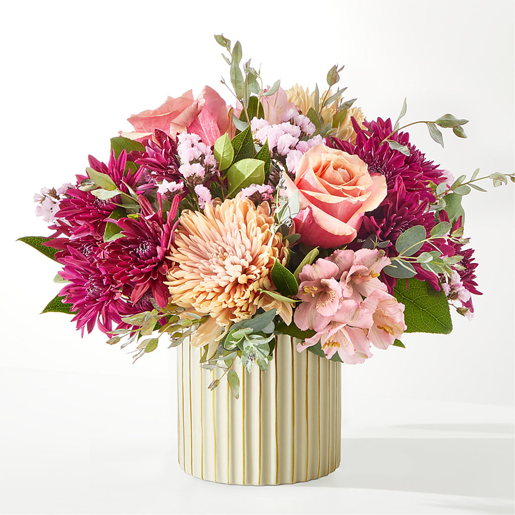 Berry Cobbler Bouquet with Ivory Vase – Fairy Queen Floral, Madera CA