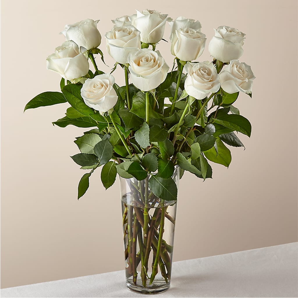 Long Stem White Rose Bouquet –  Fairy Queen Floral, Madera CA
