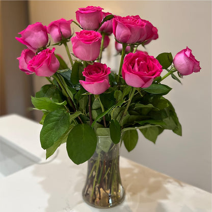 Long Stem Pink Rose Bouquet –  Fairy Queen Floral, Madera CA