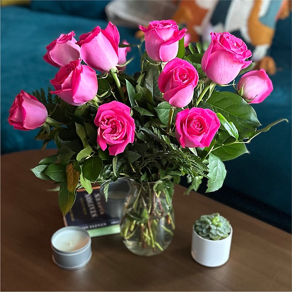 Long Stem Pink Rose Bouquet –  Fairy Queen Floral, Madera CA
