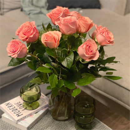 Long Stem Pink Rose Bouquet –  Fairy Queen Floral, Madera CA