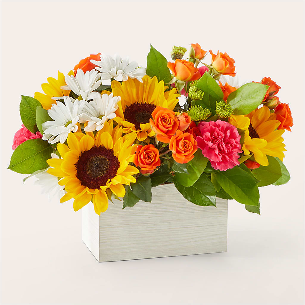 Sun-drenched Blooms Box Bouquet –  Fairy Queen Floral, Madera CA