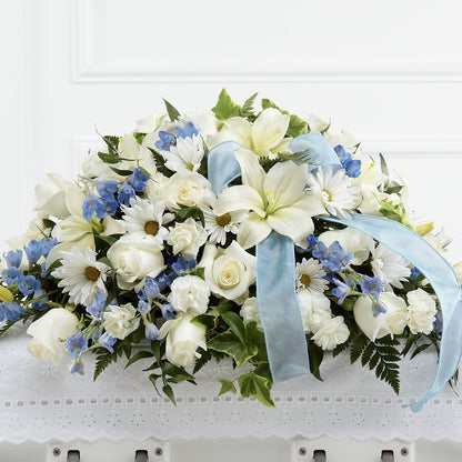 Tender Treasure Casket Spray –  Fairy Queen Floral, Madera CA