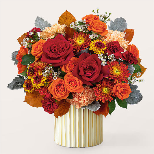 Merlot Bouquet with Ivory Vase –  Fairy Queen Floral, Madera CA