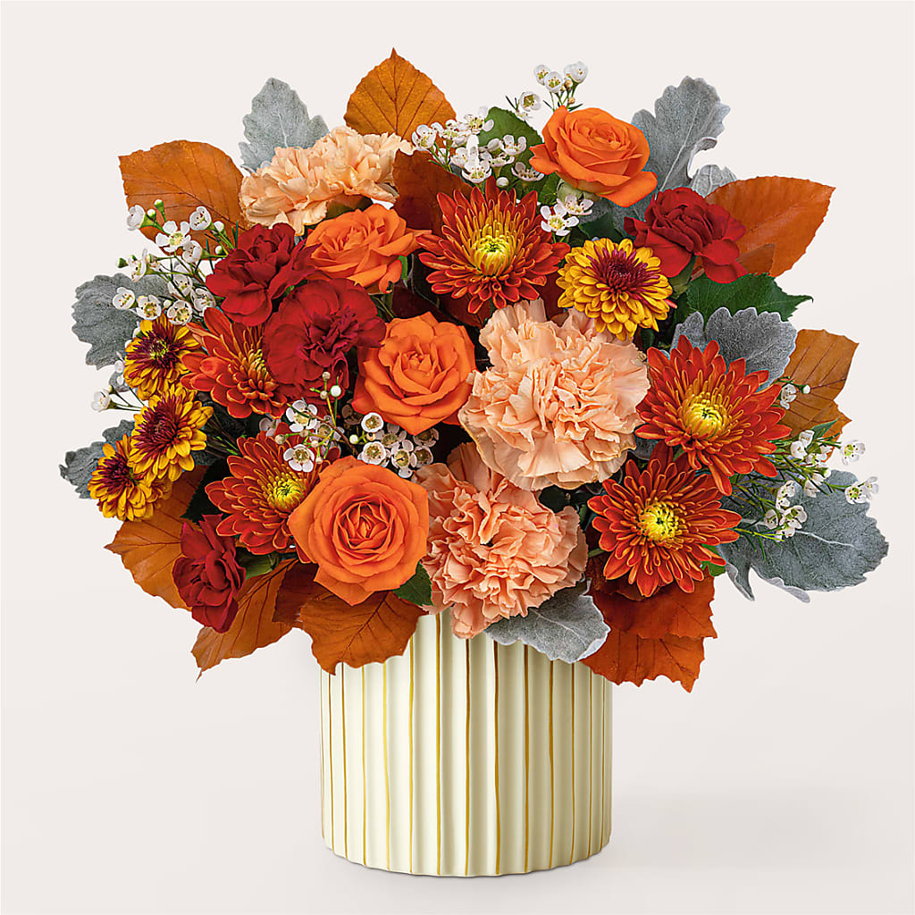 Merlot Bouquet with Ivory Vase –  Fairy Queen Floral, Madera CA