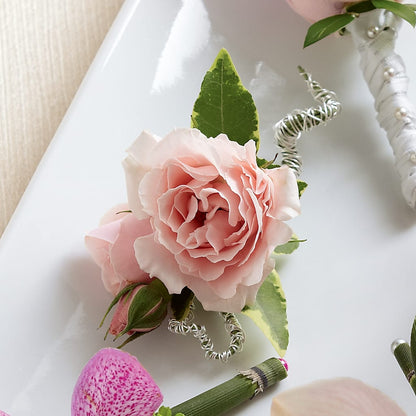 Pink Spray Rose Boutonniere –  Fairy Queen Floral, Madera CA