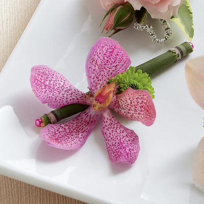 Pink Mokara Boutonniere –  Fairy Queen Floral, Madera CA