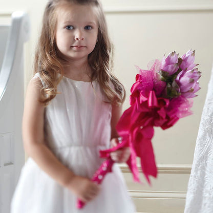 Sparkle Pink Flower Girl Bouquet –  Fairy Queen Floral, Madera CA